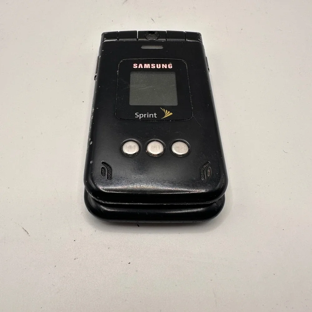 Vintage Samsung Sprint Flip Phone Black Mobile Blade SPH-A900M no battery